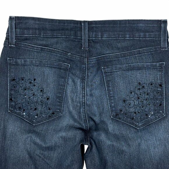 NYDJ Made in USA Bootcut Cropped Dark Wash Jeans Lift Tuck Women's Size 4 (J4) - Picture 3 of 9